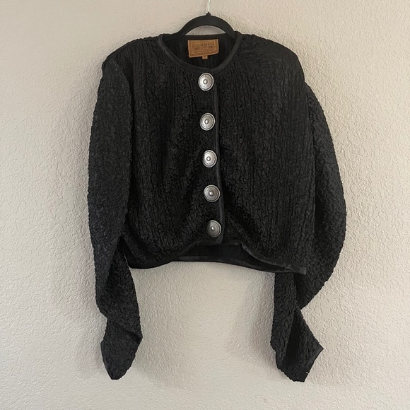 Double D Ranch Black Jacket w Large Silver Buttons SZ S - Picture 1 of 7